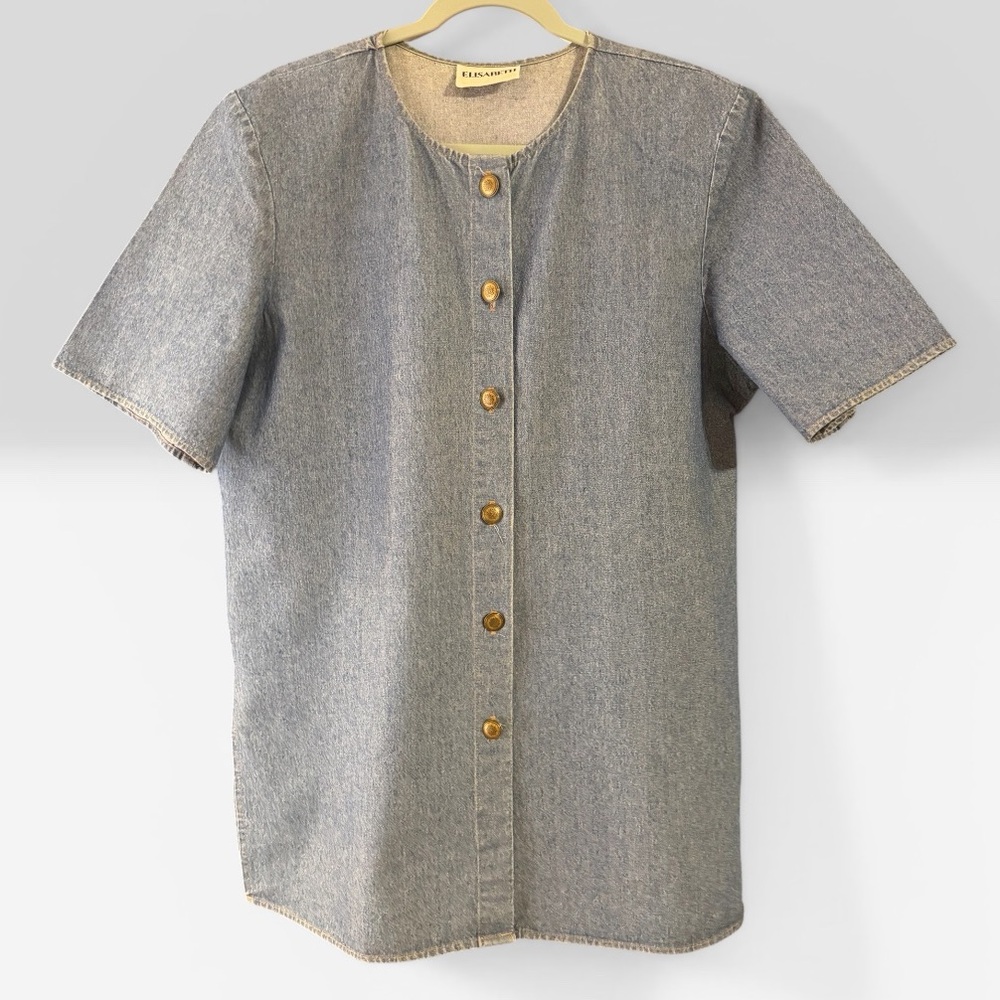 Relaxed Light Blue Denim Button-Down Shirt Dress